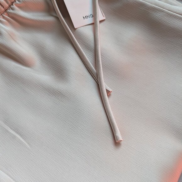 NWT Mango Satin Palazzo Trousers Pants Elastic Waist Drawstring Pull-on Large - Picture 10 of 11